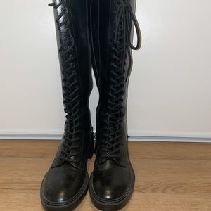 Zara lace up tall combat boot